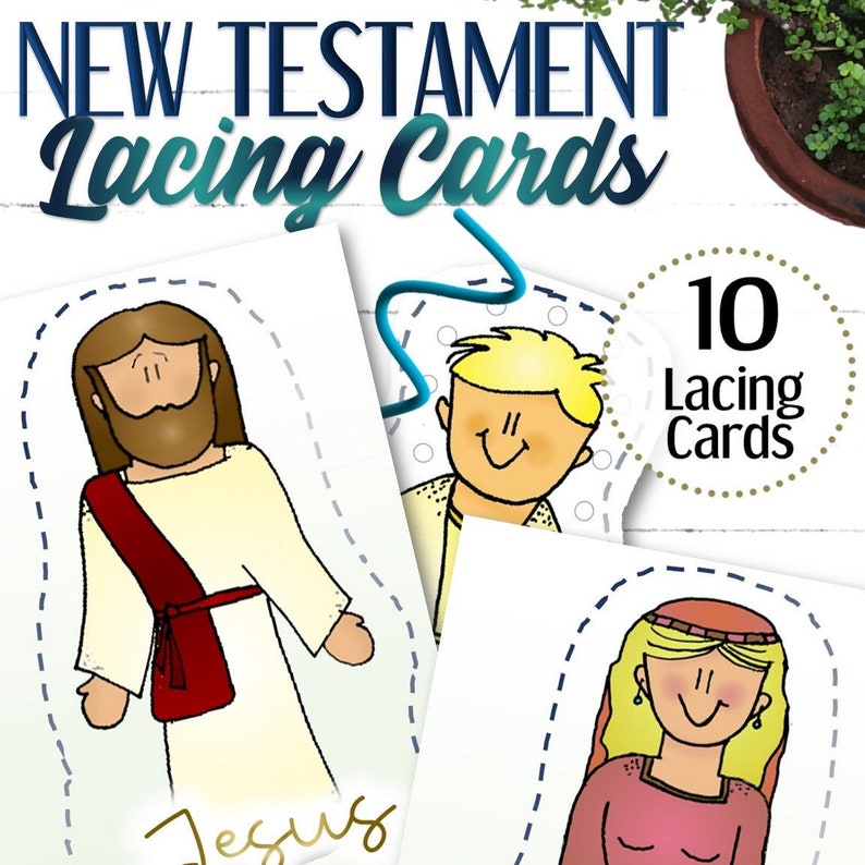 Lacing Cards for New Testament INSTANT DOWNLOAD image 1