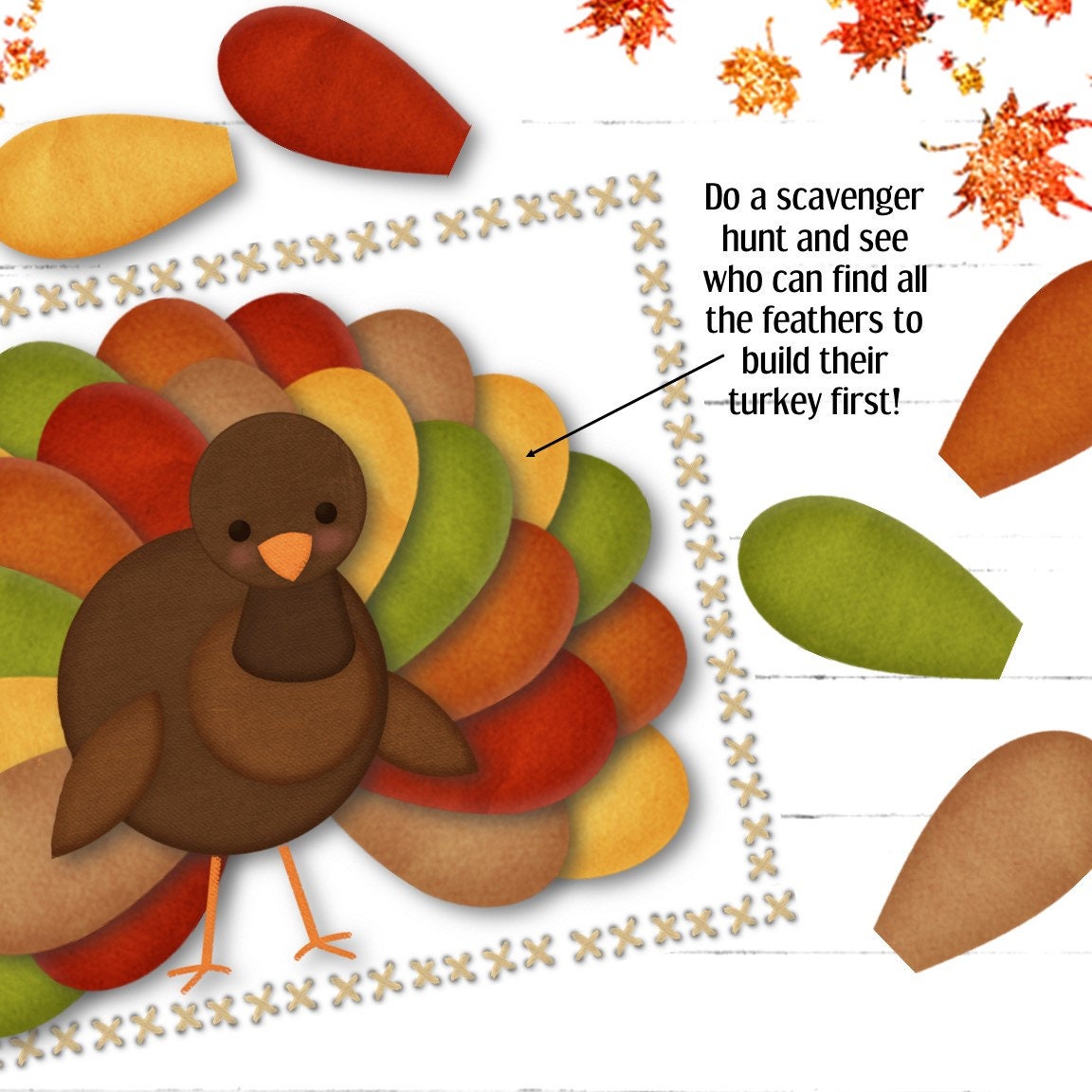 Turkey Advent Calendar With Thankful Prompt Cards INSTANT Etsy