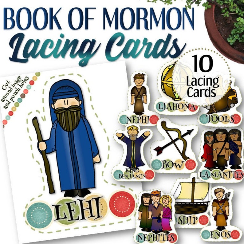 Lacing Cards Book of Mormon INSTANT DOWNLOAD image 1