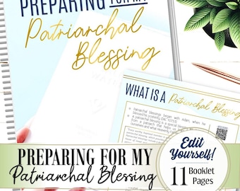 Folleto editable de preparación para mi bendición patriarcal - DESCARGA INSTANTÁNEA