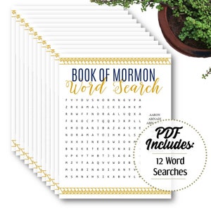 Book of Mormon Word Searches 12 Pages INSTANT DOWNLOAD image 3