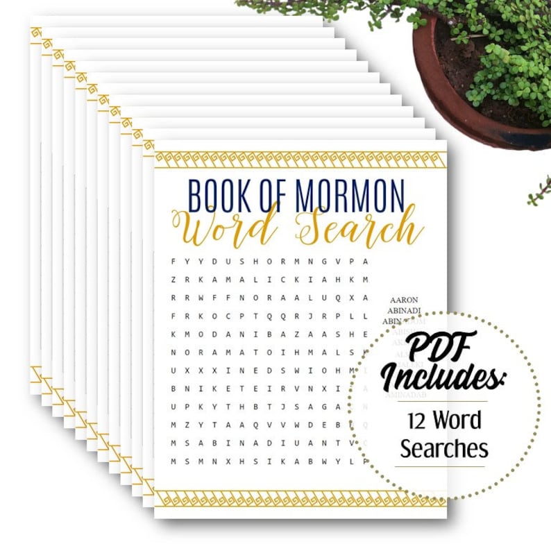 Book of Mormon Word Searches 12 Pages INSTANT DOWNLOAD image 3