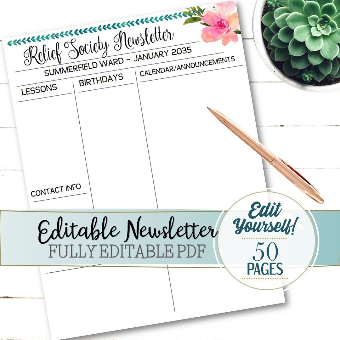 EDITABLE Newsletter INSTANT DOWNLOAD - Etsy
