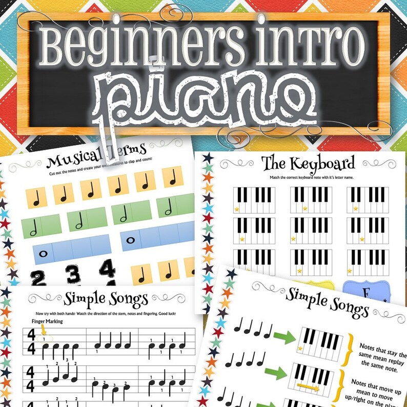 Simple Electronic Piano Introduction.pdf Beginners Intro/review for Piano - INSTANT DOWNLOAD - Etsy