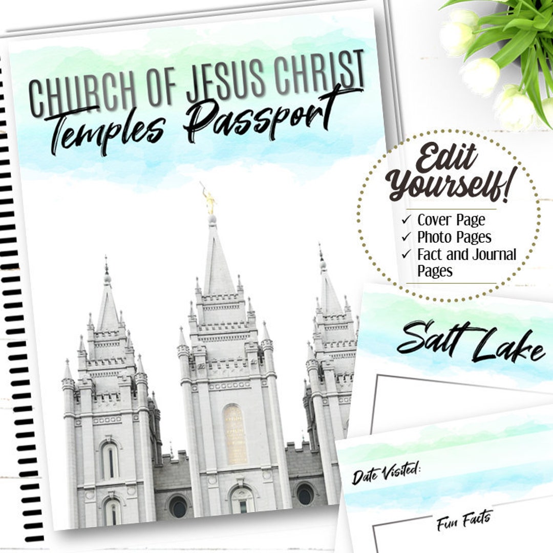 EDITABLE Church of Jesus Christ Temples Passport - INSTANT DOWNLOAD - Etsy