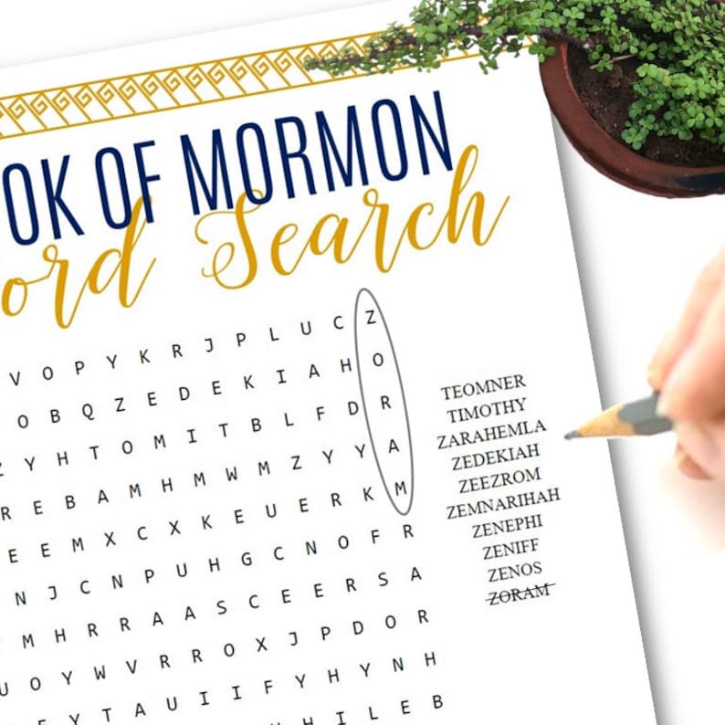 Book of Mormon Word Searches 12 Pages INSTANT DOWNLOAD image 2