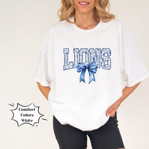 Lions Football Coquette Floral Bow Girly Shirt | Detroit Football Women’s Clothing