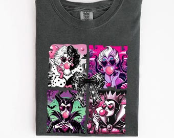 Villains Bubble Gum Girly Shirt, Magical Theme Park Shirt, Adult Theme Park Vacation Shirt