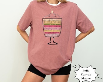 Rachel's Trifle Friends Thanksgiving-shirt, comfortabele kleuren, bella canvas