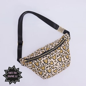 Pochete gigante com estampa de animal do Rato Mágico | Bolsa de cintura com tema de parque de diversões | Bolsa do Rato Mágico