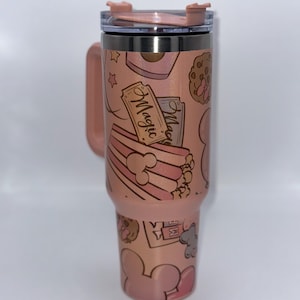 40oz Stanley Dupe Magical Park Snacks Customized  Tumbler, Theme Park Tumbler, Stainless Steel Insulated