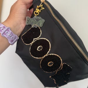 Magical Mouse Black Bat SEWN ON Patch Jumbo Fanny Pack | Theme Park Belt Bag | Magical Mouse Halloween Purse | Bag Charm Bundle