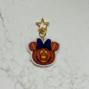 Magical Mouse Pumpkin Halloween Bag Charm | Theme Park Bag Charm | Mouse Not So Scary Party Charm Keychain