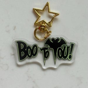 Portachiavi con ciondolo per borsa di Halloween &quot;Magic Boo To You&quot; / ciondolo per borsa &quot;Parco a tema&quot; / ciondolo per festa &quot;Topolino non così spaventoso&quot;