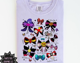 Magical Villains Coquette Bow Shirt, Magical Theme Park Shirt, Adult Theme Park Vacation Shirt
