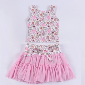 Magical Snacks Twirl Girls Tutu Skort Activewear Set | Magical Girls Activewear