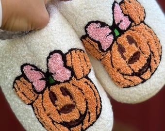 Zauberhafte Maus Kürbis Hausschuhe