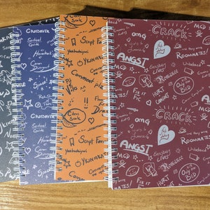 Spiralbound Fanfic Trope Dot Journals | A5 Size | Gift for Writers, Artists, and Doodlers!
