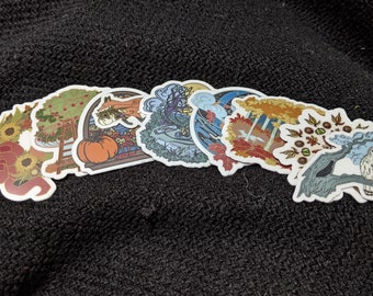 9 piece Fall | Harvest | Animals 2" diecut Sticker Pack