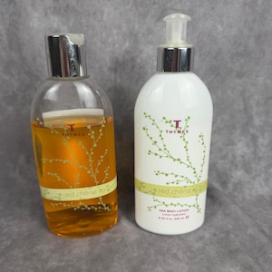 Thymes Red Cherie Body Wash & AHA Body Lotion Set 8.25 oz Vtg Discontinued HTF