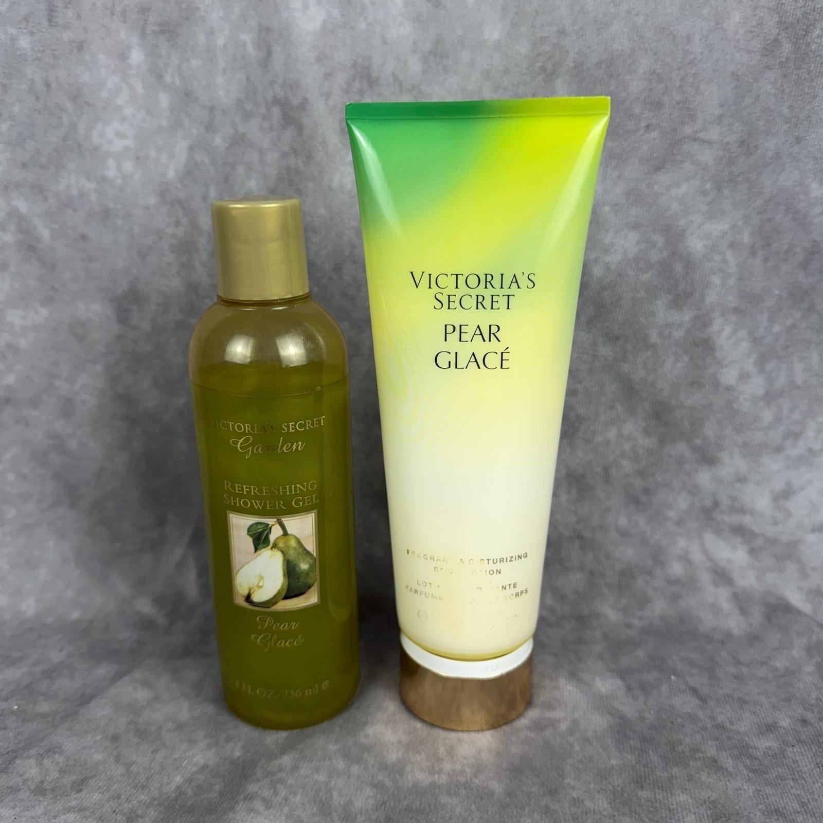 Victorias Secret Pear Glace Shower Gel and Body Lotion Set 8oz Vtg