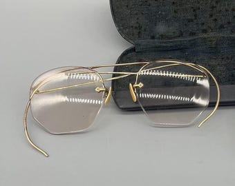 Lunettes de vue 12K GF antiques, montures métalliques en relief par lunettes optiques sans cadre sans étui