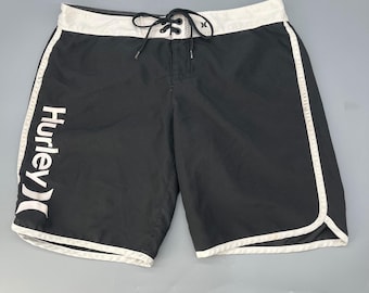 Bañador Hurley vintage, talla 5, color negro y blanco, reciclado, años 2000