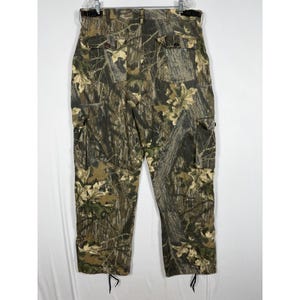 Vtg Jerzees Outdoors Mossy Oak Break-Up Camo Cargo Pants Mens Lg Utility image 2