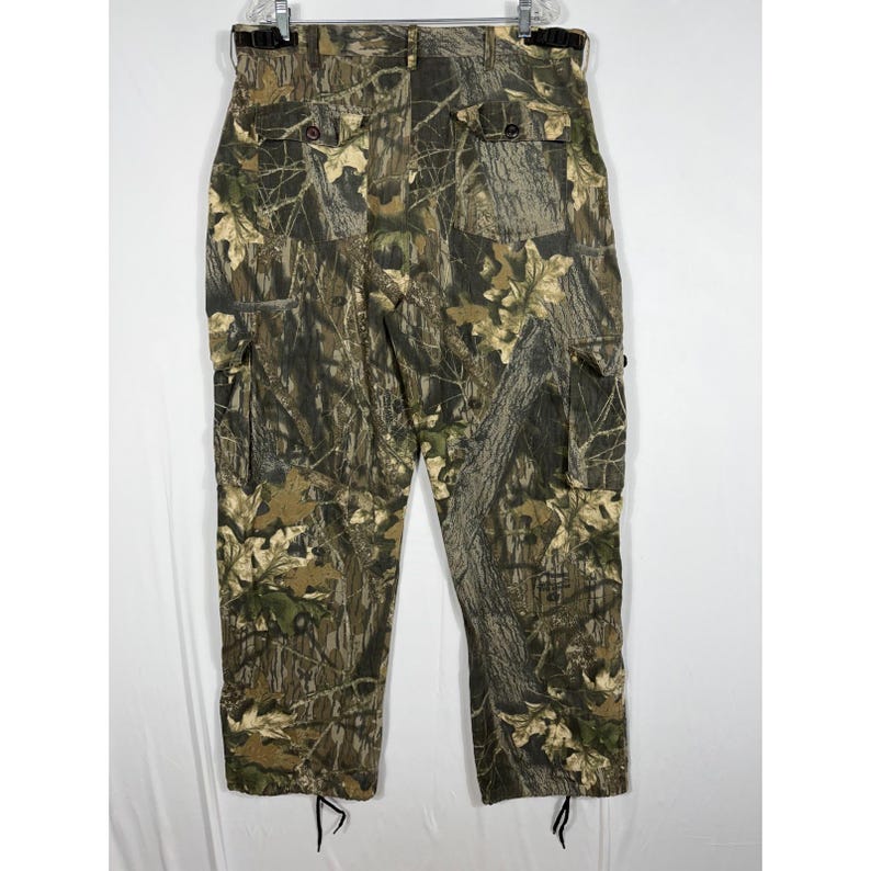 Vtg Jerzees Outdoors Mossy Oak Break-Up Camo Cargo Pants Mens Lg Utility image 2