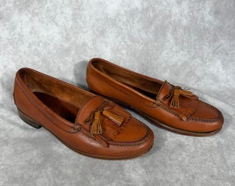 Vtg Polo Ralph Lauren Leather Tassel Fringe Kiltie Loafers Shoes Mens 11 Brown