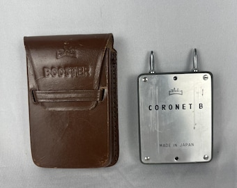 Amplificador Walz Coronet B vintage de los años 50 para fotómetro de exposición en estuche de cuero, Japón