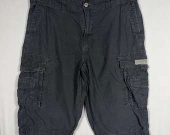 Vtg 90s Y2K Union Bay Cargo Shorts 34/36 Black 100% Cotton Utility Gorpcore EUC