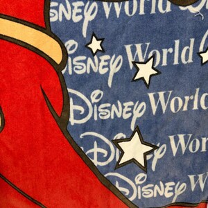 Vtg 90s Walt Disney World Sorcerer Mickey Mouse Beach Towel Fantasia Wizard Star image 5