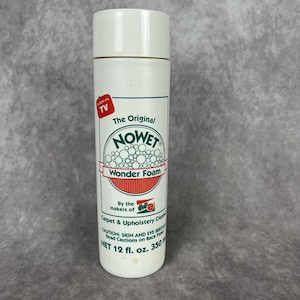 Vtg 90er Jahre Das Original NoWet Wonder Foam Teppich-Polster-Reiniger 12oz Neu versiegelt
