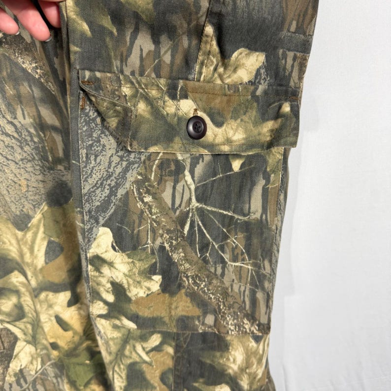 Vtg Jerzees Outdoors Mossy Oak Break-Up Camo Cargo Pants Mens Lg Utility image 5