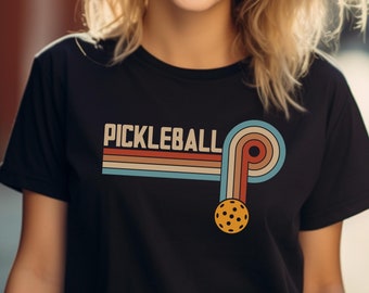 Retro Pickleball T-Shirt: Vintage 70s Style, Distressed Design