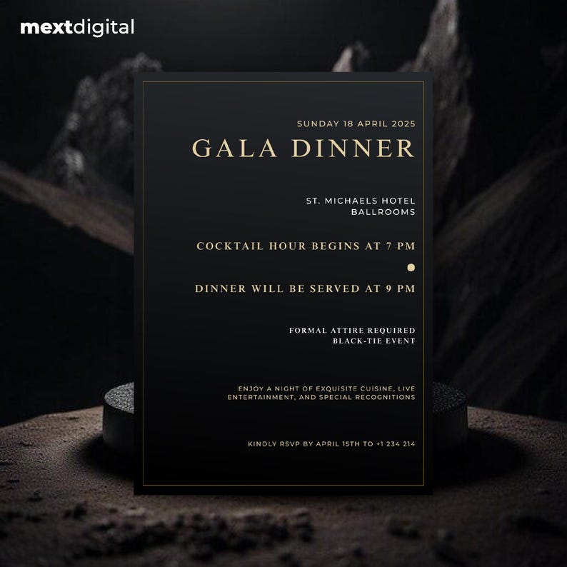 Editable Gala Invitation, Gala Event Printable Invite Digital Download ...