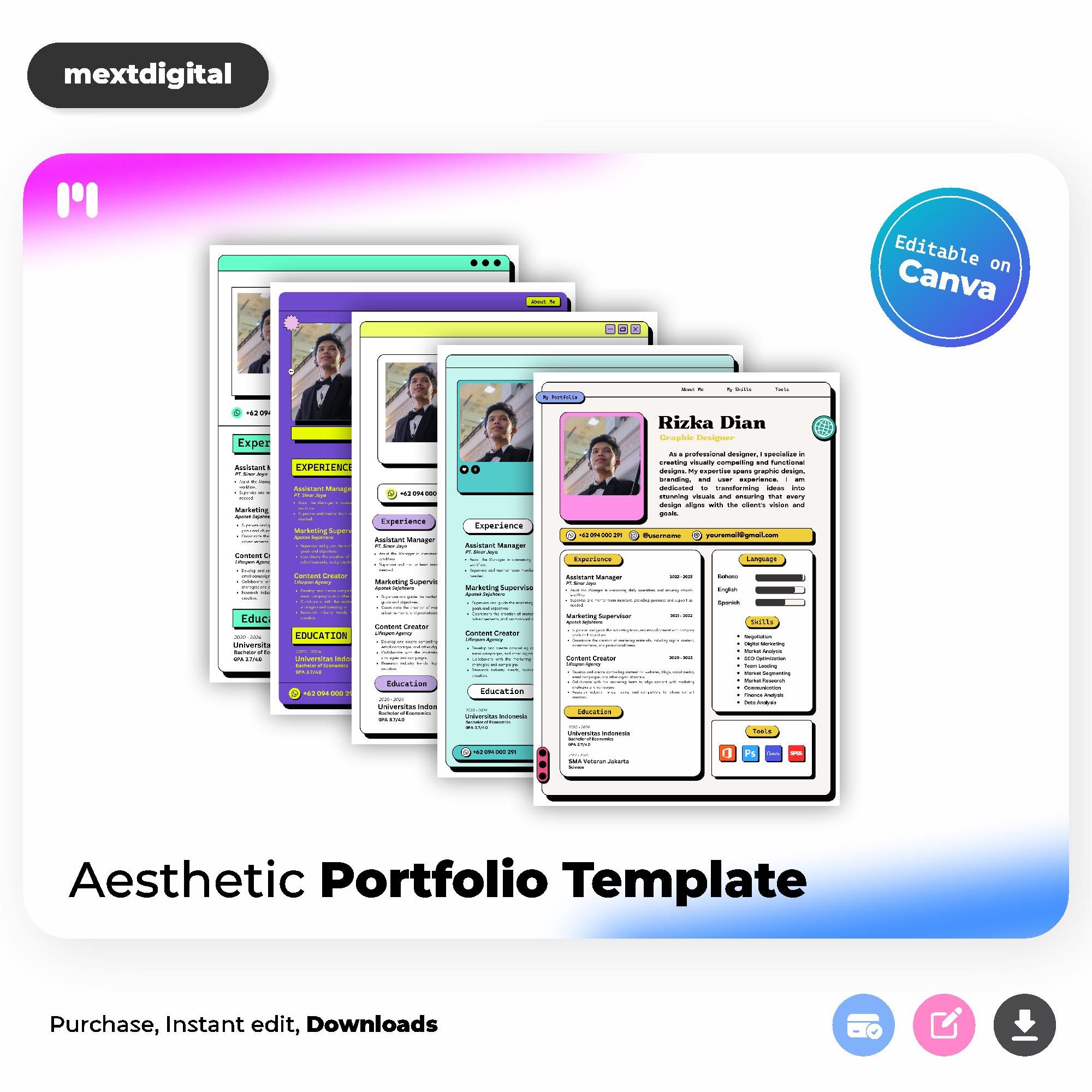 Portfolio Template for Graphic Design | Editable in Canva & Instant ...