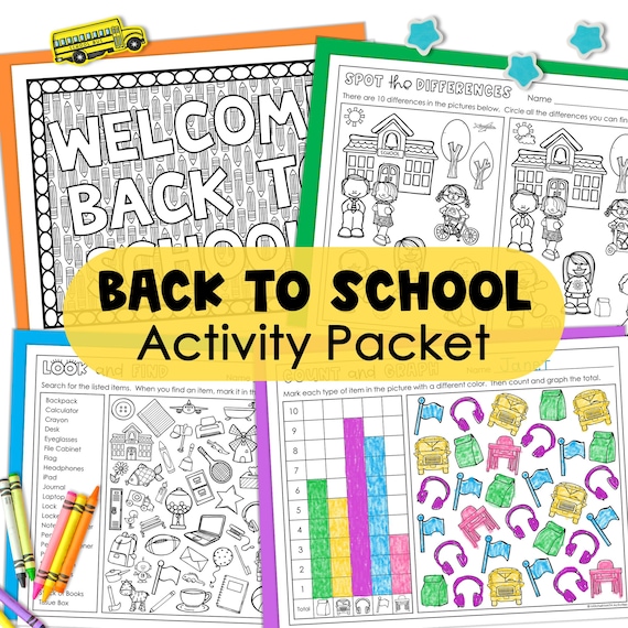 Back to School Activity Pack for 2nd, 3rd, and 4th Grade Morning Work and Early Finishers Pages