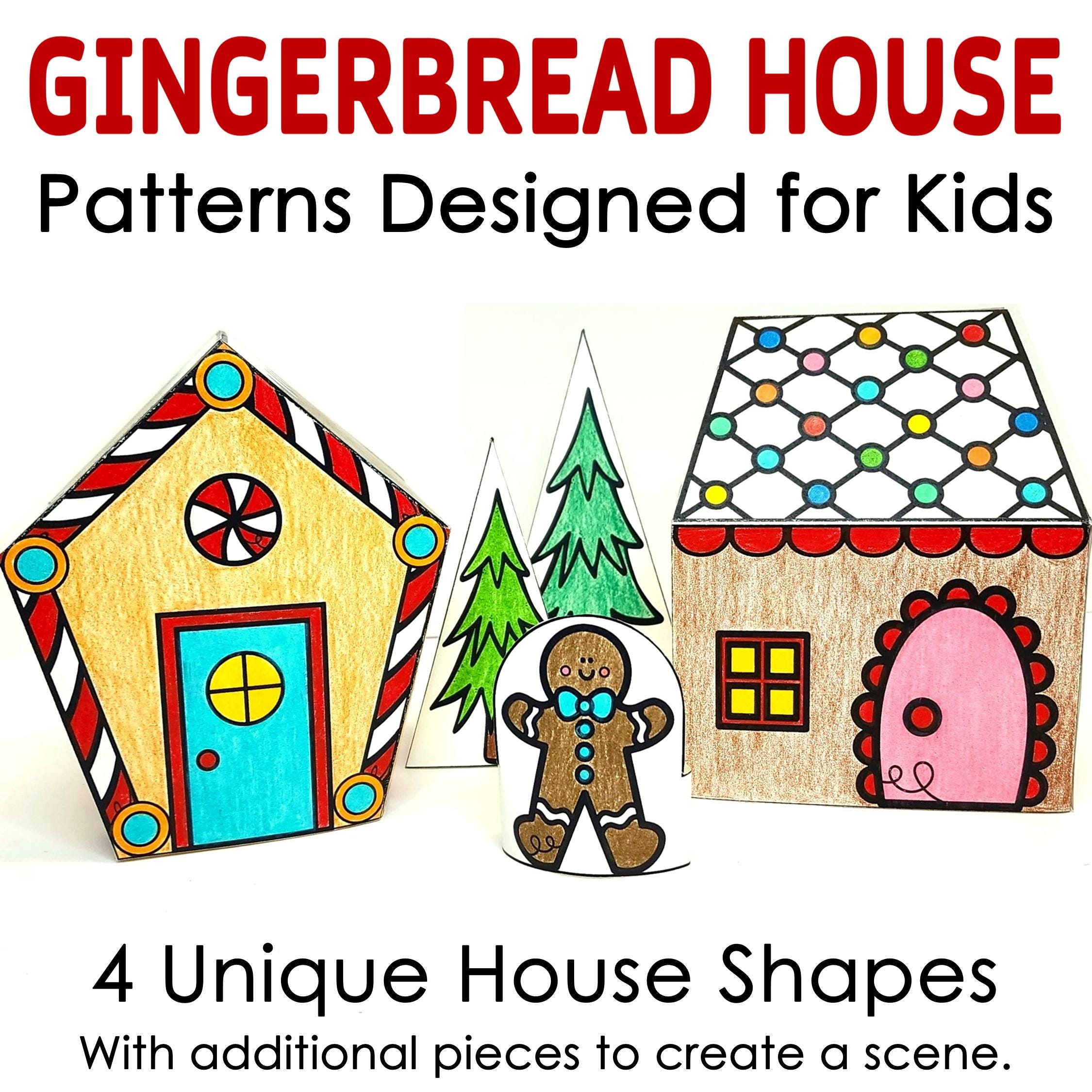 DIY Gingerbread House Craft for Kids Printable Paper Patterns for…