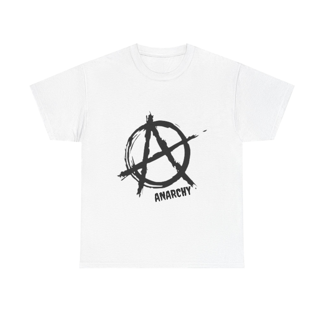 アナーキーシンボルグラフィックTシャツ - ユニセックスヘビーコットン