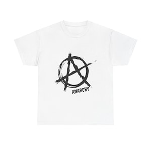 Anarchy Graphic Tee - Unisex Heavy Cotton Shirt for Punk Lovers, Casual Wear, Music Festivals, Unique Gift