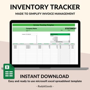Può includere: Un modello di foglio di calcolo Microsoft Excel verde e bianco per il tracciamento delle fatture. Il modello include colonne per la data della fattura, il numero della fattura, il cliente, la data di scadenza, l'importo dovuto, il totale pagato, i giorni di ritardo, l'importo in sospeso e lo stato. Il modello include anche una sezione per il riepilogo dell'invecchiamento, che mostra l'importo in sospeso per diversi gruppi di età. Il modello è intitolato "Modello di tracciamento delle fatture" e "STATO".