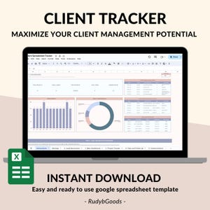Client Tracker Spreadsheet for Business, Business Spreadsheet, Business Planner, Lead Tracker, Client Tracker Spreadsheet, Client Manager