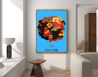 Black Woman Art, Black Girl Art Print, Black Woman Wall Art, African Woman Art, Women Empowerment Art, Black Girl Poster, Boho Home Decor