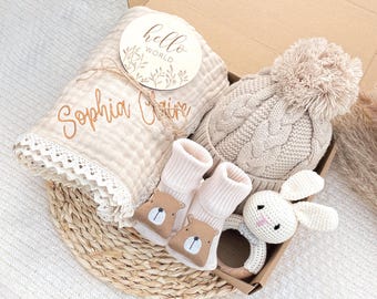 Personalized Newborn Gift Set, New Parent Gift, Gift For New Baby Boy, Gift For New Baby Girl, Baby Shower Gifts, Custom New Baby Gift Set
