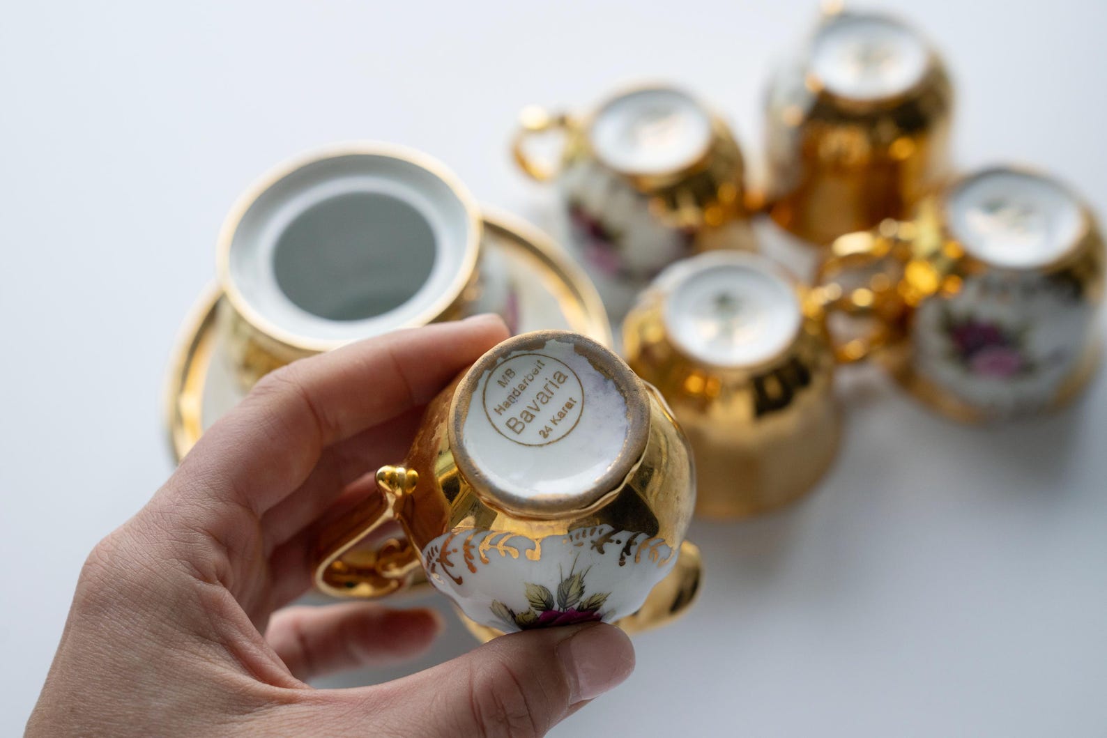 Vintage Handarbeit 24 Kt. Gold Bavarian Fine China Tea Service Set - Etsy