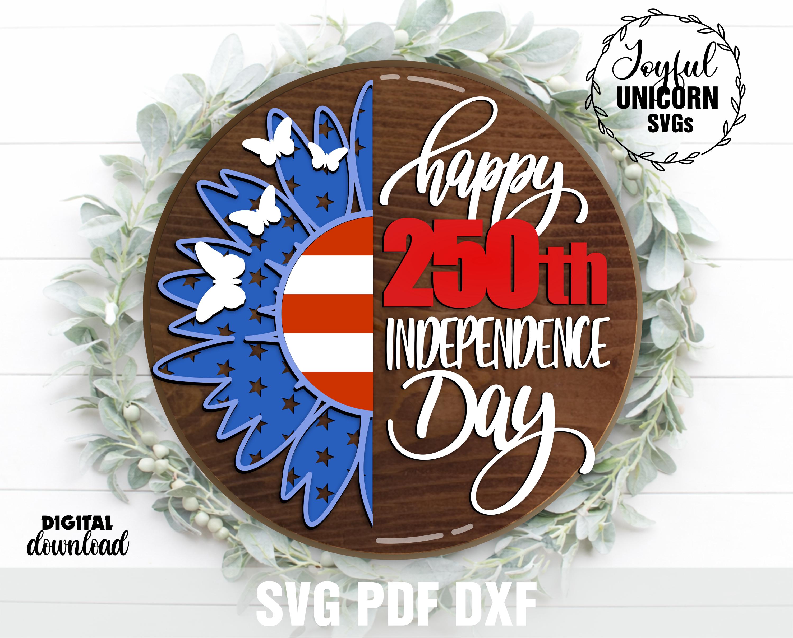 America 250 Door Hanger SVG Bundle, USA 250th Anniversary Round Sign ...