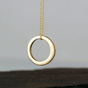 Solid Gold Karma Necklace | 9k 14k or 18k yellow rose or white gold | Circle Pendant | Infinity Charm | Mothers day Gift