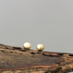 Extra Tiny Solid Gold Pebble Earrings / Dot Earrings 14k / Birthday gift for her / Organic earrings / Single earring or Pair